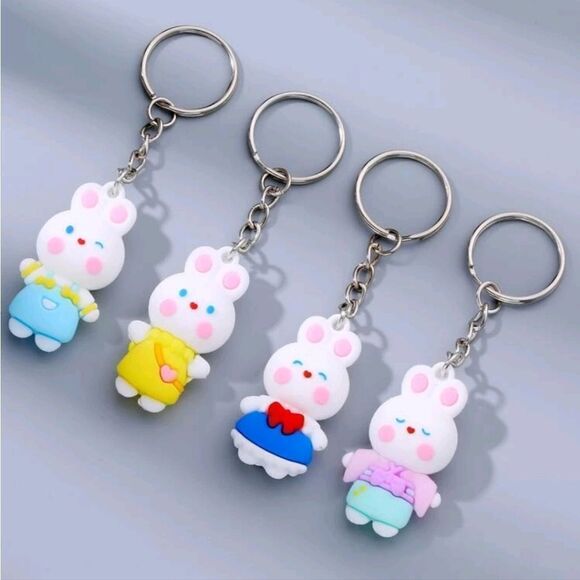 Cartoon Bunny Keychains- 4 - Picture 1 of 5